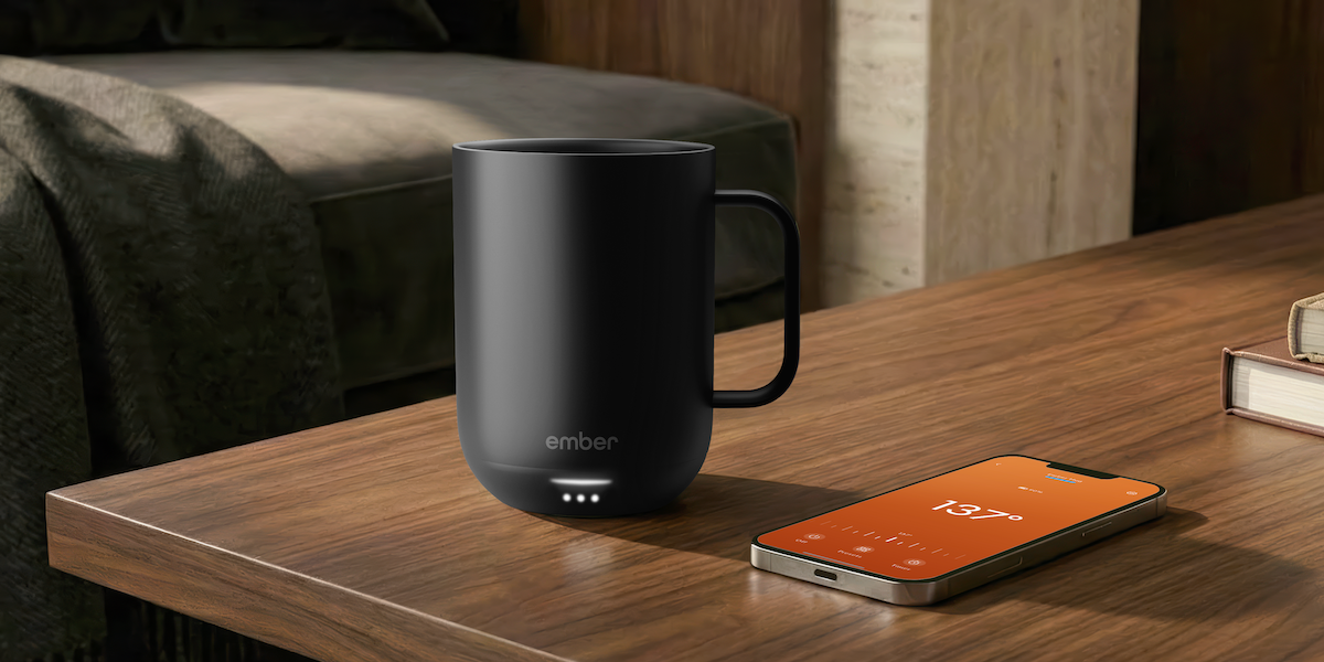 Ember Mug 3 temperature-controlled smart mug resting on a surface