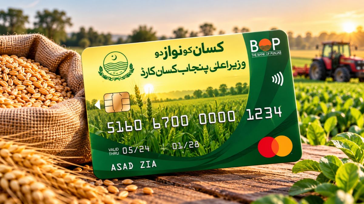Illustration representing Punjab's digital agricultural credit and Kissan Card initiative