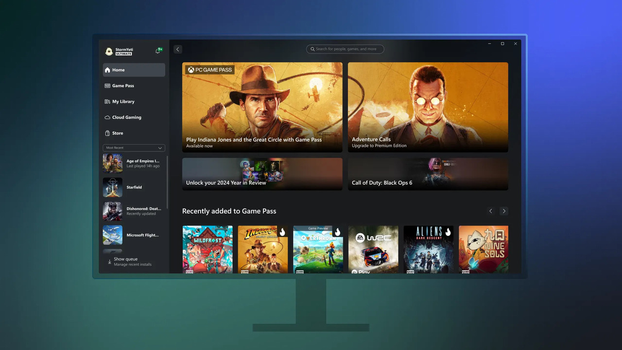 Xbox branding displayed on a computer screen